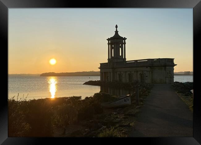 Heavenly Sunset at Normanton Church Framed Print by Stephen Ward