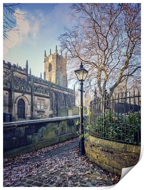 Winter Morning at St Mary's Church  Print by Peter Lewis