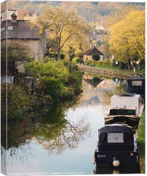 Peaceful Kennet & Avon Canal in Spring  Canvas Print by Rowena Ko