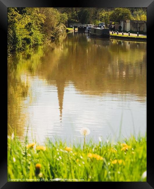 Reflection on Kennet & Avon Canal in Spring  Framed Print by Rowena Ko