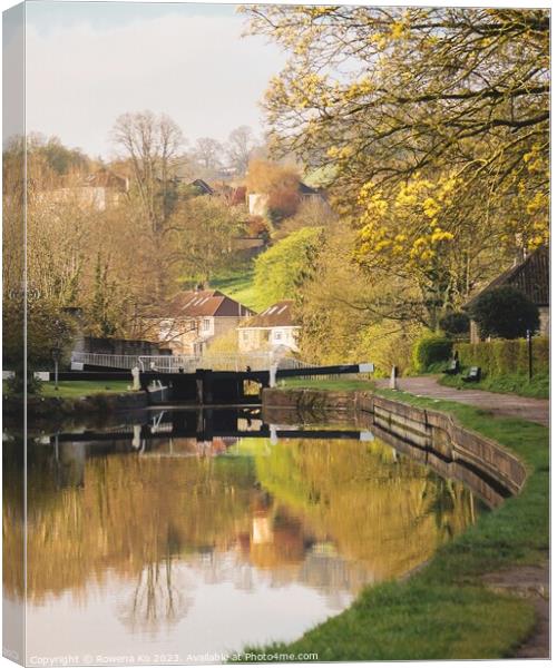 Peaceful Kennet & Avon Canal in Spring light Canvas Print by Rowena Ko