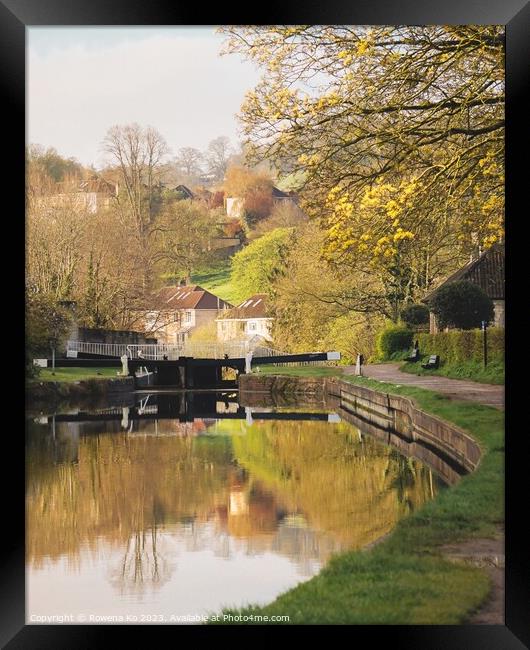 Peaceful Kennet & Avon Canal in Spring light Framed Print by Rowena Ko