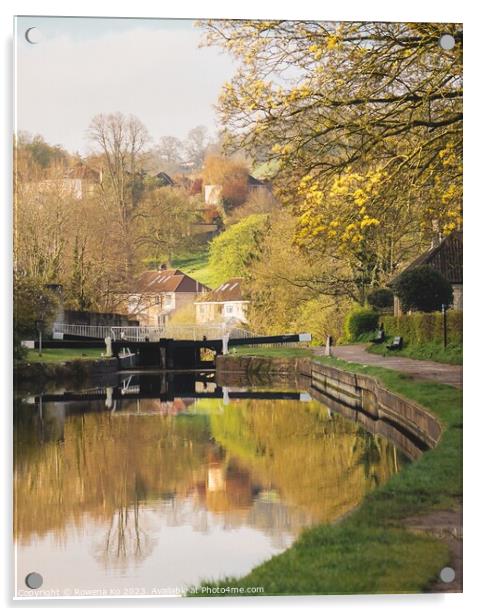 Peaceful Kennet & Avon Canal in Spring light Acrylic by Rowena Ko