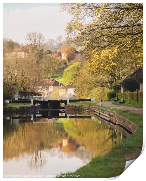 Peaceful Kennet & Avon Canal in Spring light Print by Rowena Ko