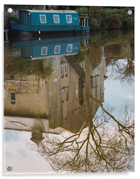 Reflection on Kennet & Avon Canal Acrylic by Rowena Ko