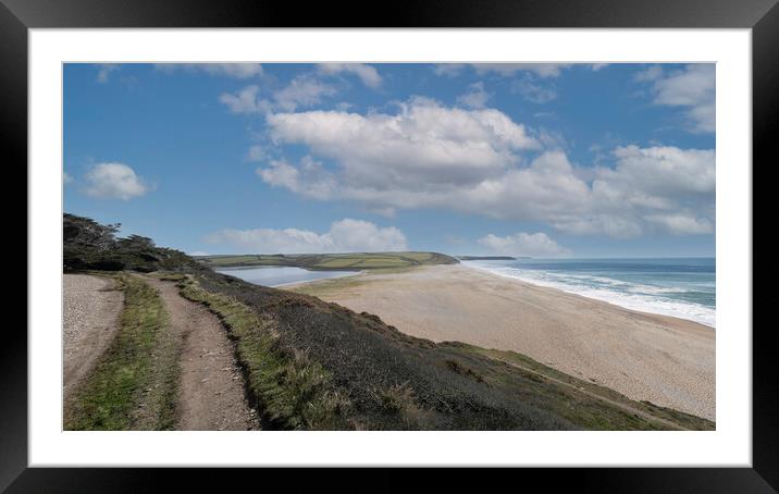 Majestic Wilderness of Loe Bar and Loe Pool Framed Mounted Print by kathy white