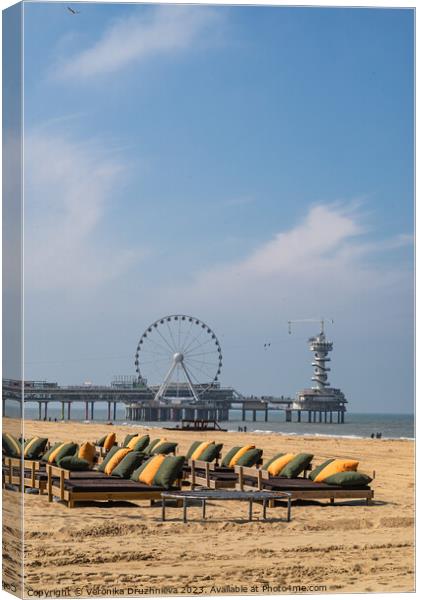 The Majestic Den Haag Pier Canvas Print by Veronika Druzhnieva