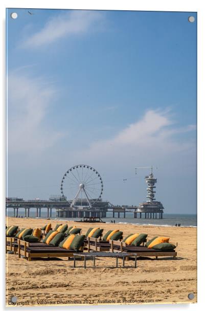 The Majestic Den Haag Pier Acrylic by Veronika Druzhnieva