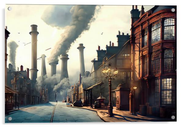 Steampunk Victorian Street 04 Acrylic by Glen Allen