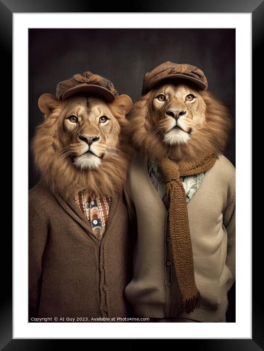 Lion Bros Framed Mounted Print by Craig Doogan Digital Art