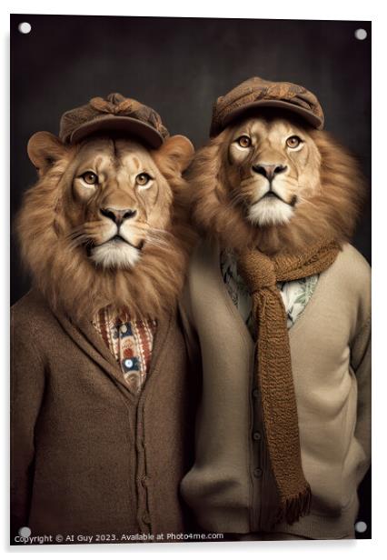 Lion Bros Acrylic by Craig Doogan Digital Art