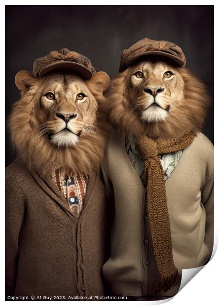 Lion Bros Print by Craig Doogan Digital Art