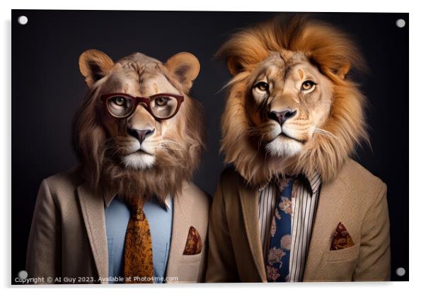 Lion Brothers Acrylic by Craig Doogan Digital Art