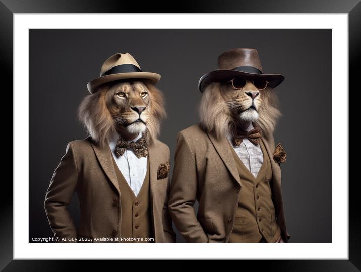 Dapper Lions Framed Mounted Print by Craig Doogan Digital Art