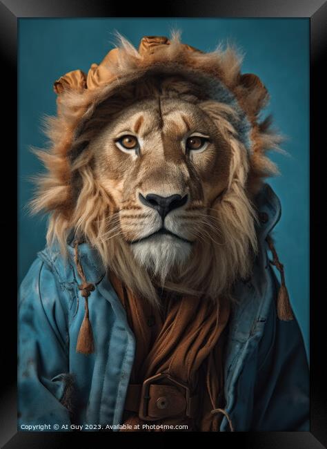Hipster Lion Framed Print by Craig Doogan Digital Art
