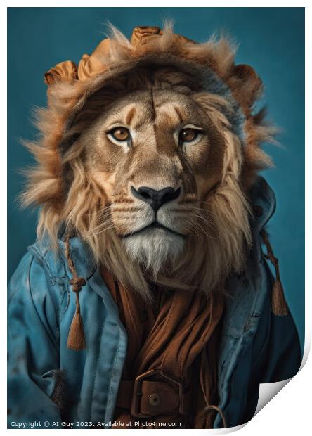Hipster Lion Print by Craig Doogan Digital Art