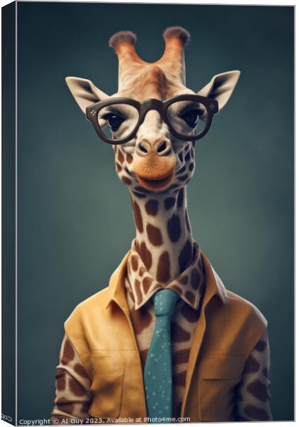 Hipster Giraffe Canvas Print by Craig Doogan Digital Art