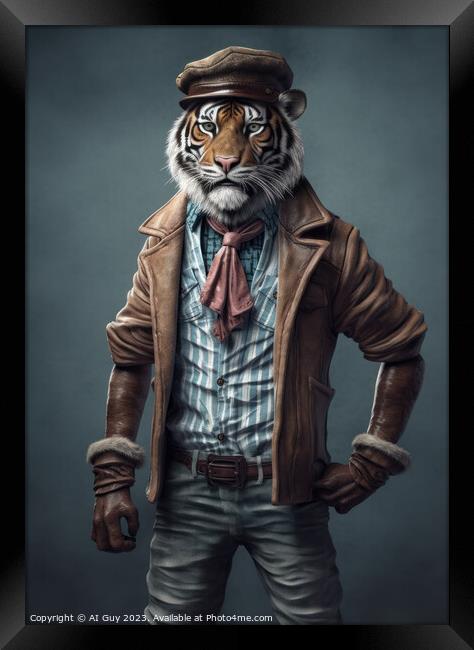 Hipster Tiger Framed Print by Craig Doogan Digital Art