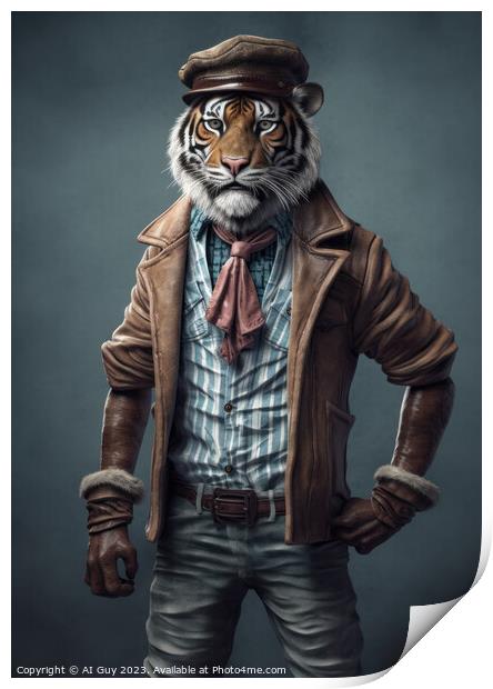 Hipster Tiger Print by Craig Doogan Digital Art