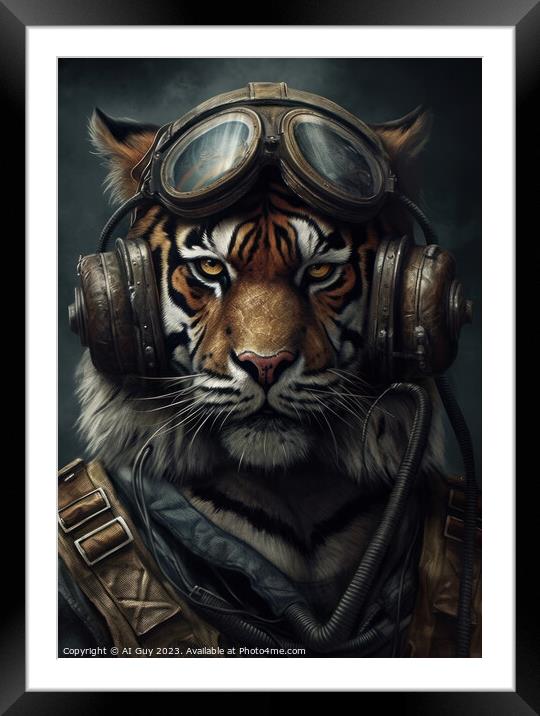Fighter Jet Tiger Framed Mounted Print by Craig Doogan Digital Art