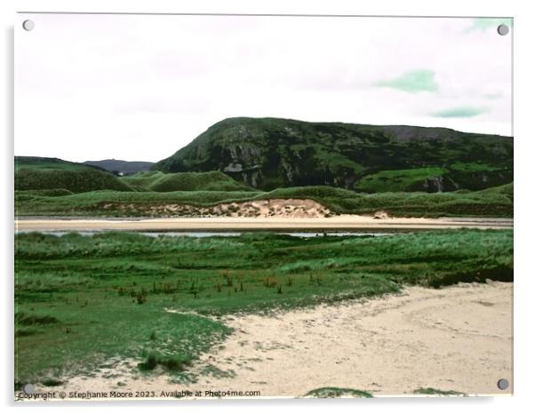 Mountains and beaches of Mullaghmor Acrylic by Stephanie Moore