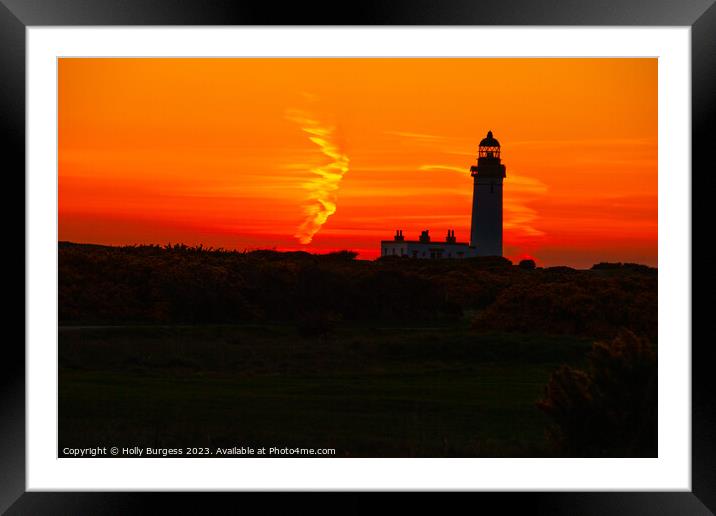 'Turnberry's Historic Lighthouse: A Sunset Serenad Framed Mounted Print by Holly Burgess