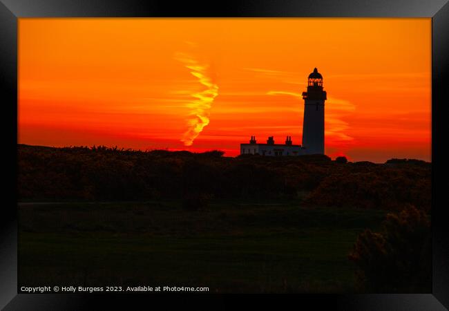 'Turnberry's Historic Lighthouse: A Sunset Serenad Framed Print by Holly Burgess