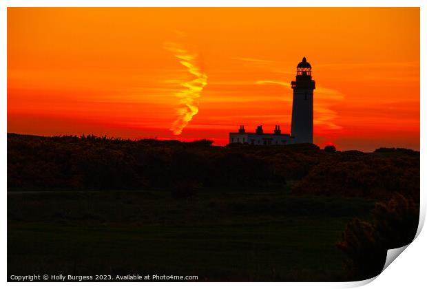 'Turnberry's Historic Lighthouse: A Sunset Serenad Print by Holly Burgess