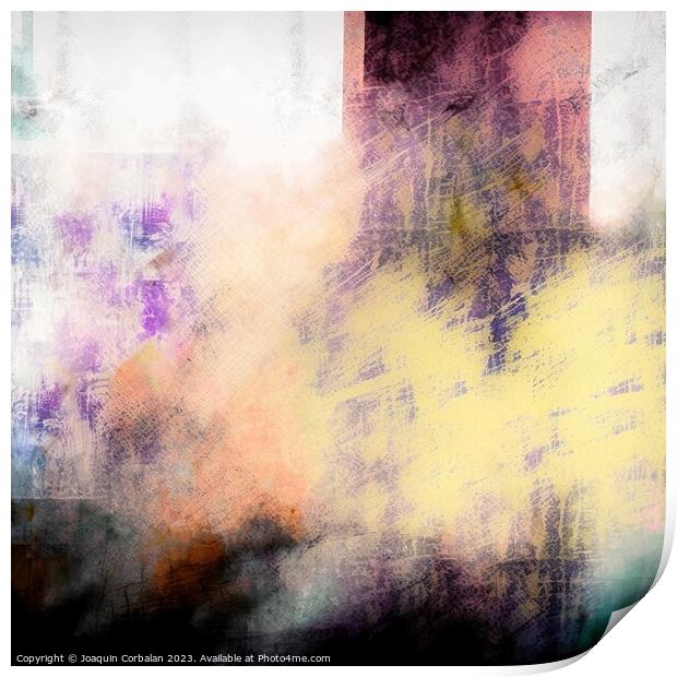 Abstract messy backgrounds with diluted and dirty colors and gra Print by Joaquin Corbalan