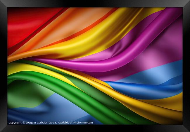 A colorfully designed rainbow flag featuring gay pride. Framed Print by Joaquin Corbalan