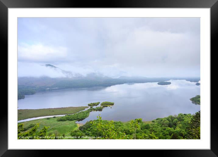 Derwent Water covered in cloud Framed Mounted Print by Darrell Evans