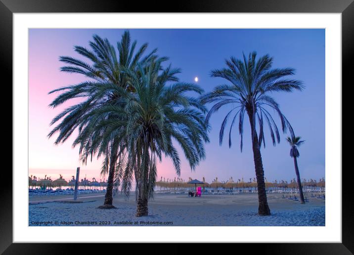 Marbella Beach Framed Mounted Print by Alison Chambers