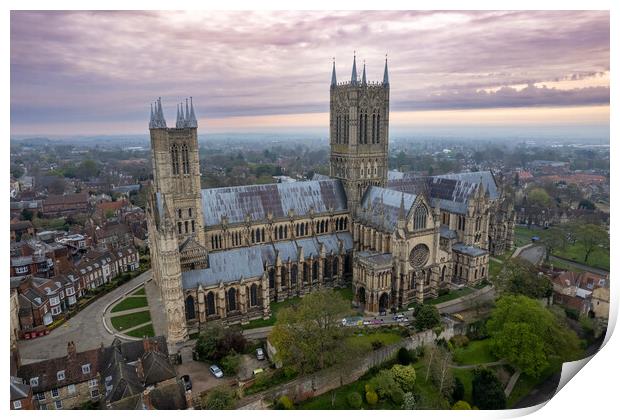 Lincoln Cathedral Print by Apollo Aerial Photography