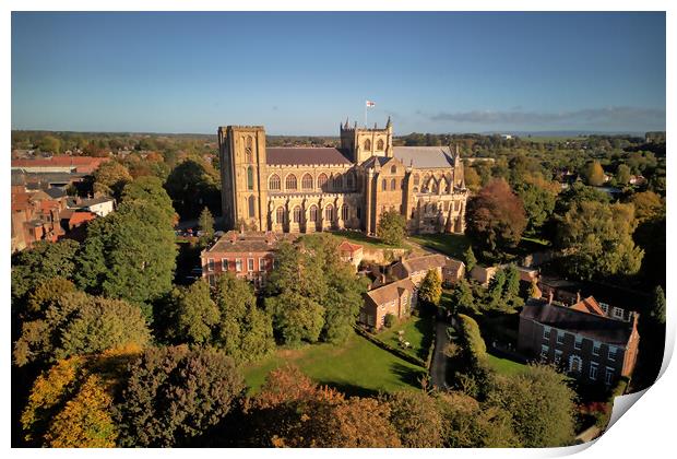 Ripon Cathedral Sunrise Print by Apollo Aerial Photography