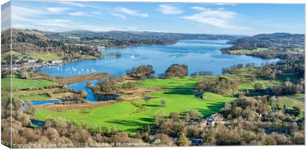 Lake Windermere taken from high up on Loughrigg Fe Canvas Print by Julian Carnell