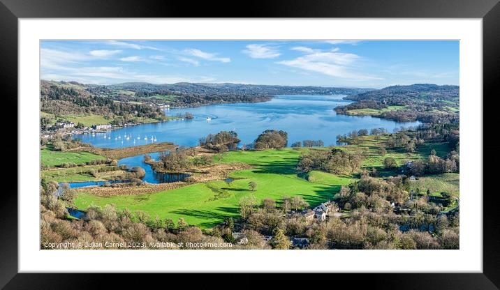 Lake Windermere taken from high up on Loughrigg Fe Framed Mounted Print by Julian Carnell