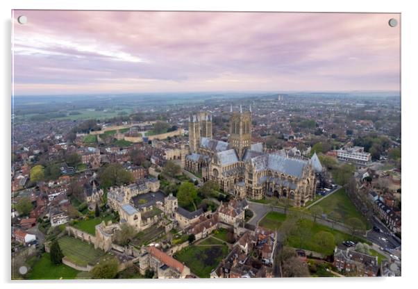 Lincoln Cathedral and Castle  Acrylic by Apollo Aerial Photography