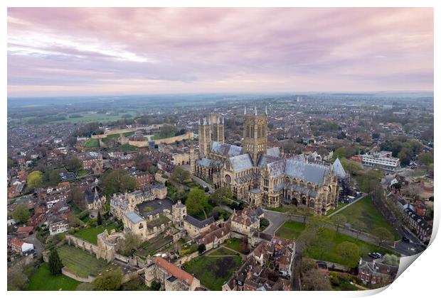 Lincoln Cathedral and Castle  Print by Apollo Aerial Photography
