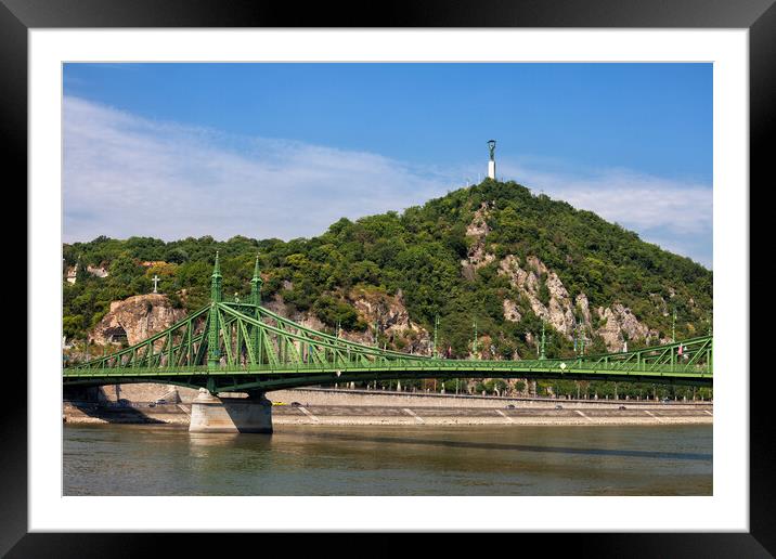 Gellert Hill and Liberty Bridge in Budapest Framed Mounted Print by Artur Bogacki