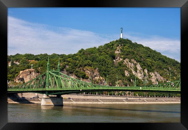 Gellert Hill and Liberty Bridge in Budapest Framed Print by Artur Bogacki