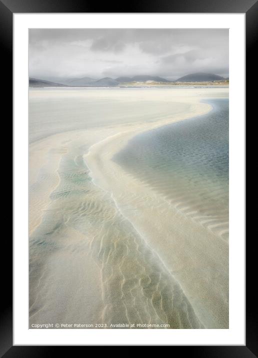 Low Tide Seilebost Harris Framed Mounted Print by Peter Paterson