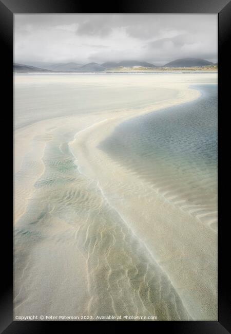Low Tide Seilebost Harris Framed Print by Peter Paterson