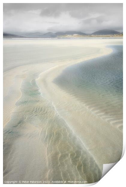 Low Tide Seilebost Harris Print by Peter Paterson