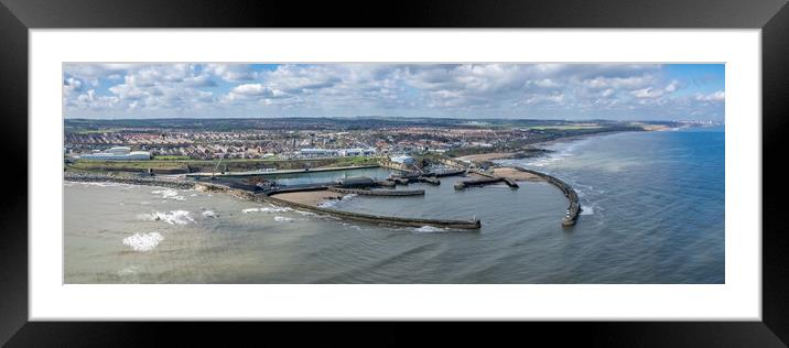 Seaham Harbour Aerial View Framed Mounted Print by Apollo Aerial Photography