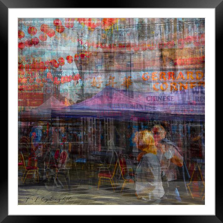 Abstract view of London's chinatown Framed Mounted Print by Alan Collins