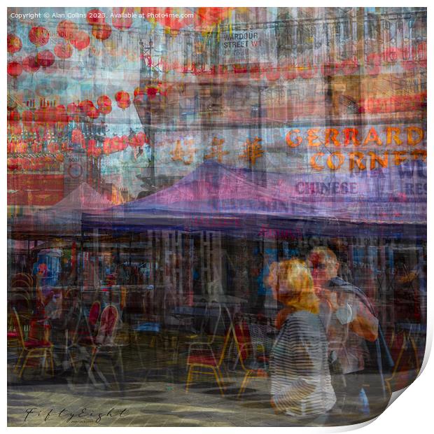 Abstract view of London's chinatown Print by Alan Collins