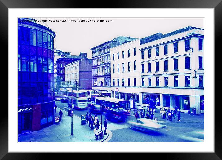 Glasgow City Centre Framed Mounted Print by Valerie Paterson