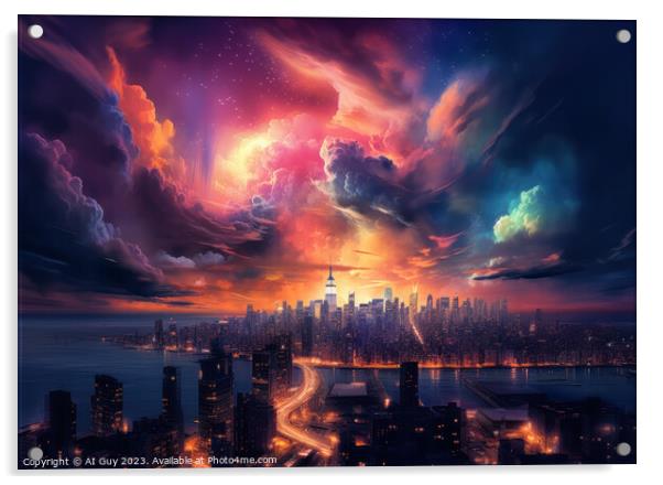 Fantasy Cityscape Painting Acrylic by Craig Doogan Digital Art