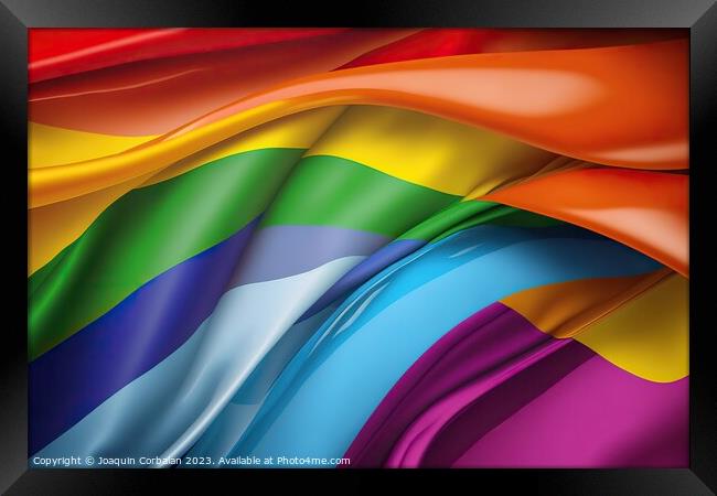 A colorfully designed rainbow flag featuring gay pride. Framed Print by Joaquin Corbalan