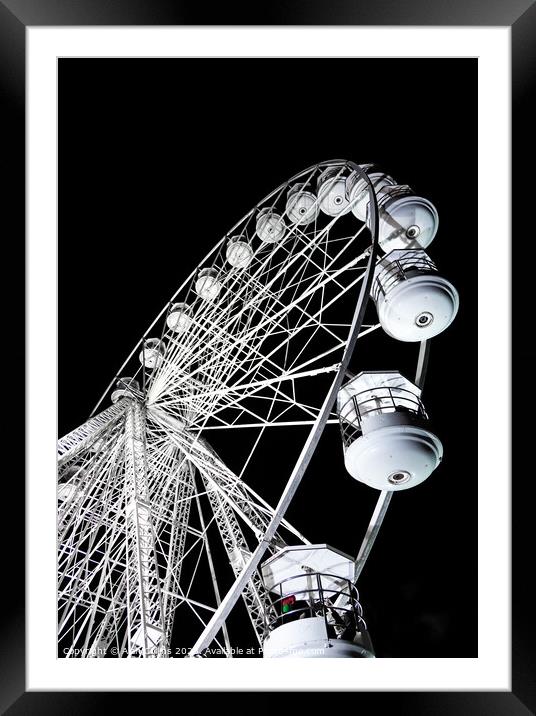 Christmas Observation wheel, Lincoln Framed Mounted Print by Alan Collins